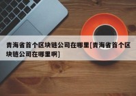 青海省首个区块链公司在哪里[青海省首个区块链公司在哪里啊]